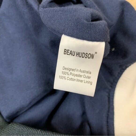 Beau Hudson Floral Bomber Jacket XS Navy Pink Rose Print Zip Up Ribbed Trim - Picture 4 of 4